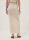Beige long skirt in stretchy textured fabric_2