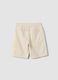 Boys&rsquo; white pure cotton cargo shorts with drawstring, regular fit_1