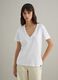 White pure cotton T-shirt regular fit deep V_2