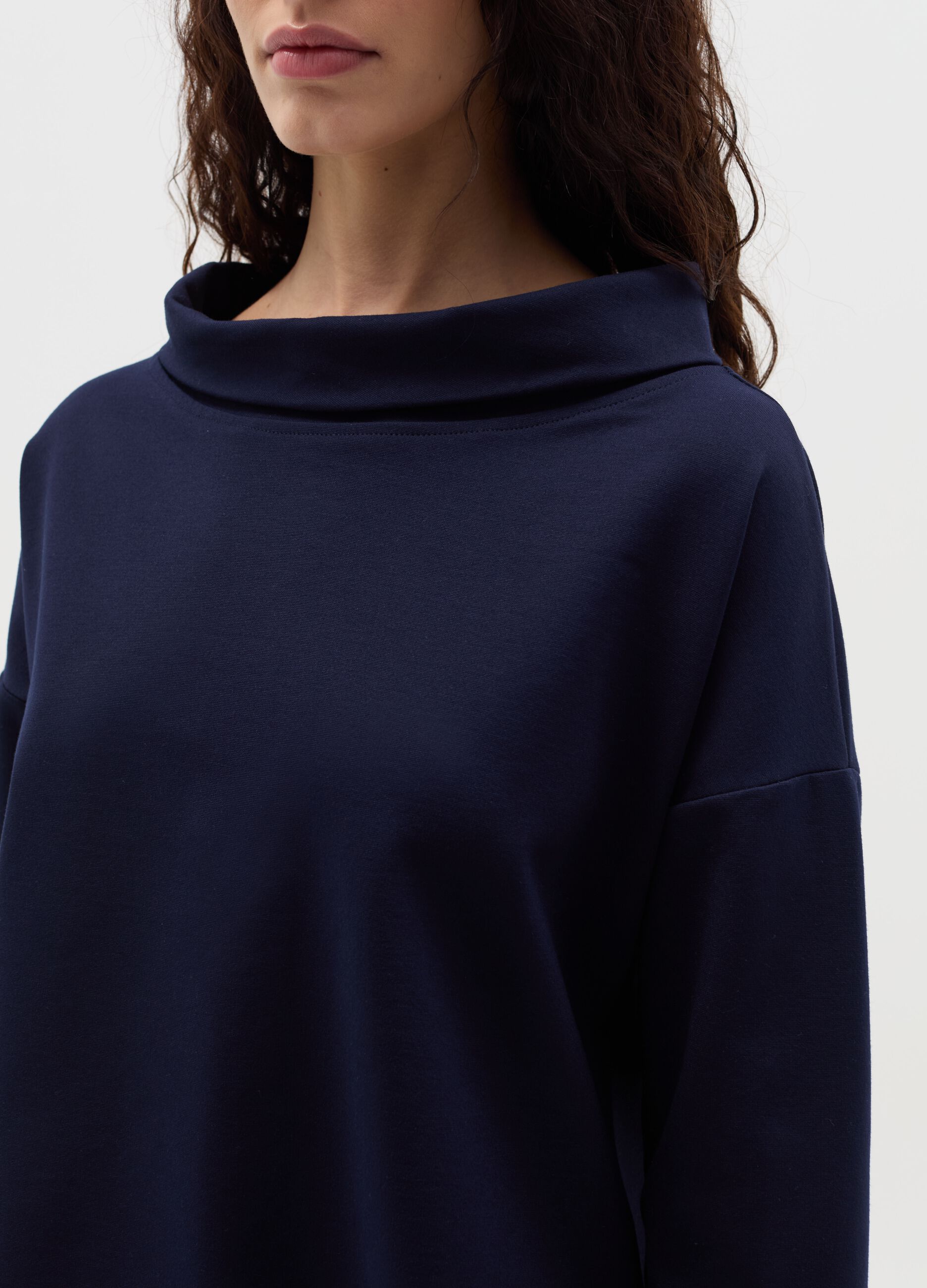 Blouse with cowl neck