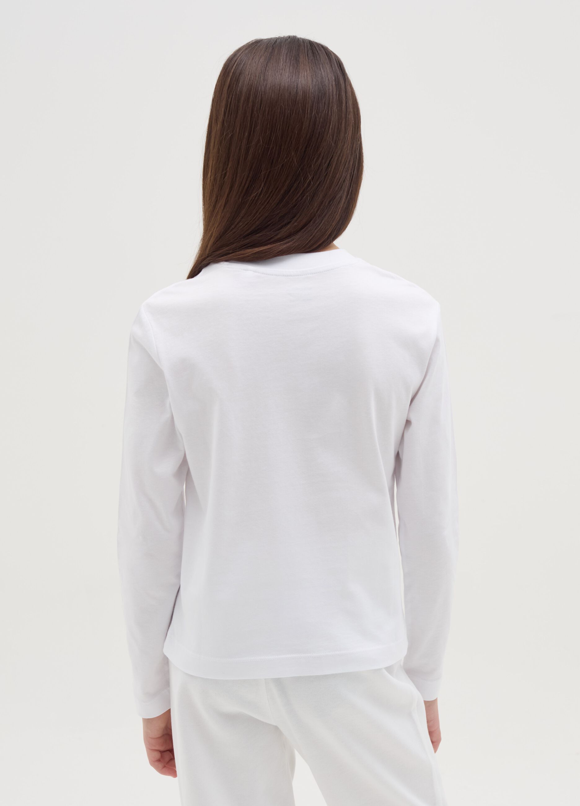 T-shirt a maniche lunghe in cotone 