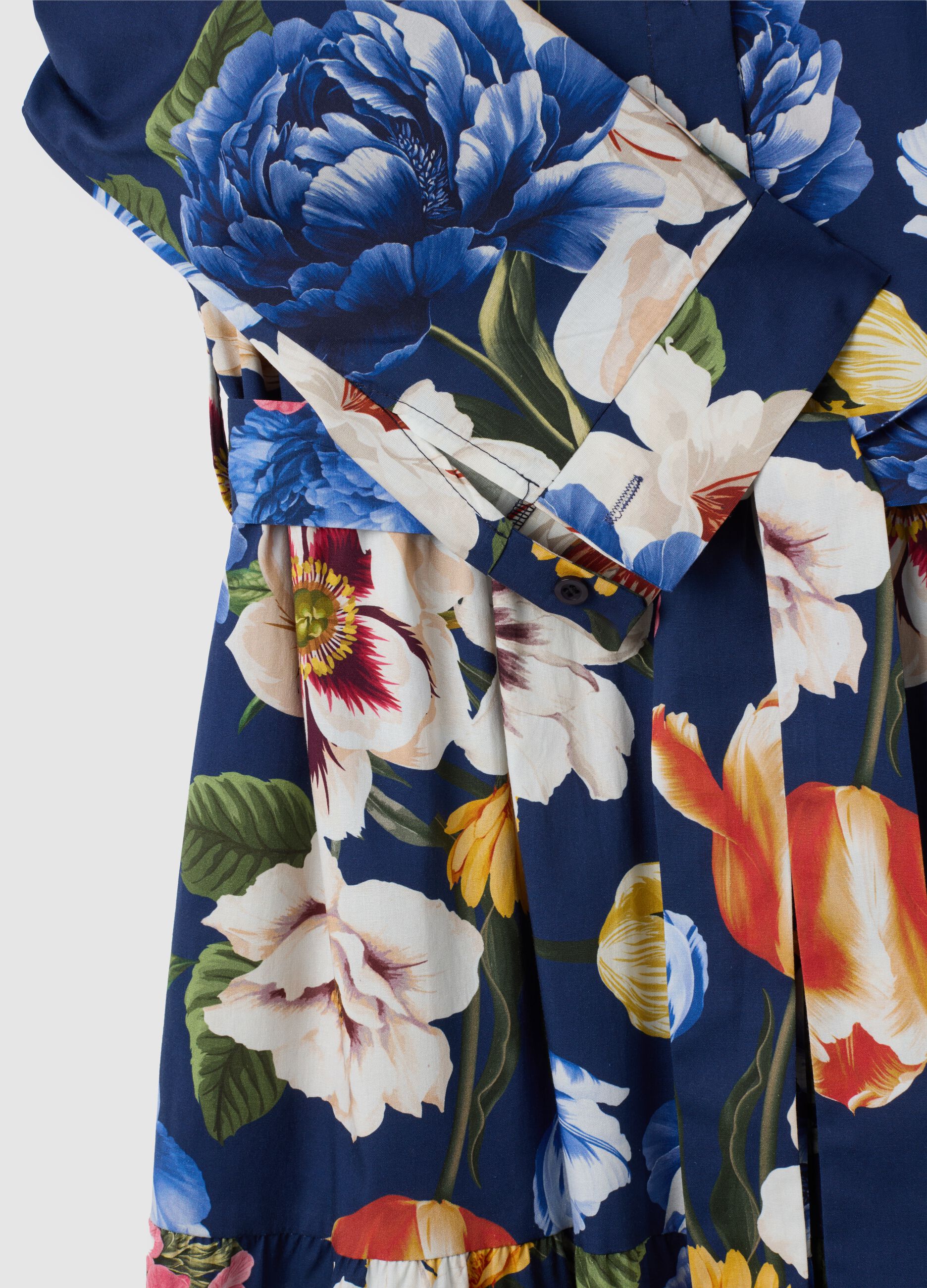 Women's Long Cotton Multicolour Regular Fit Dress