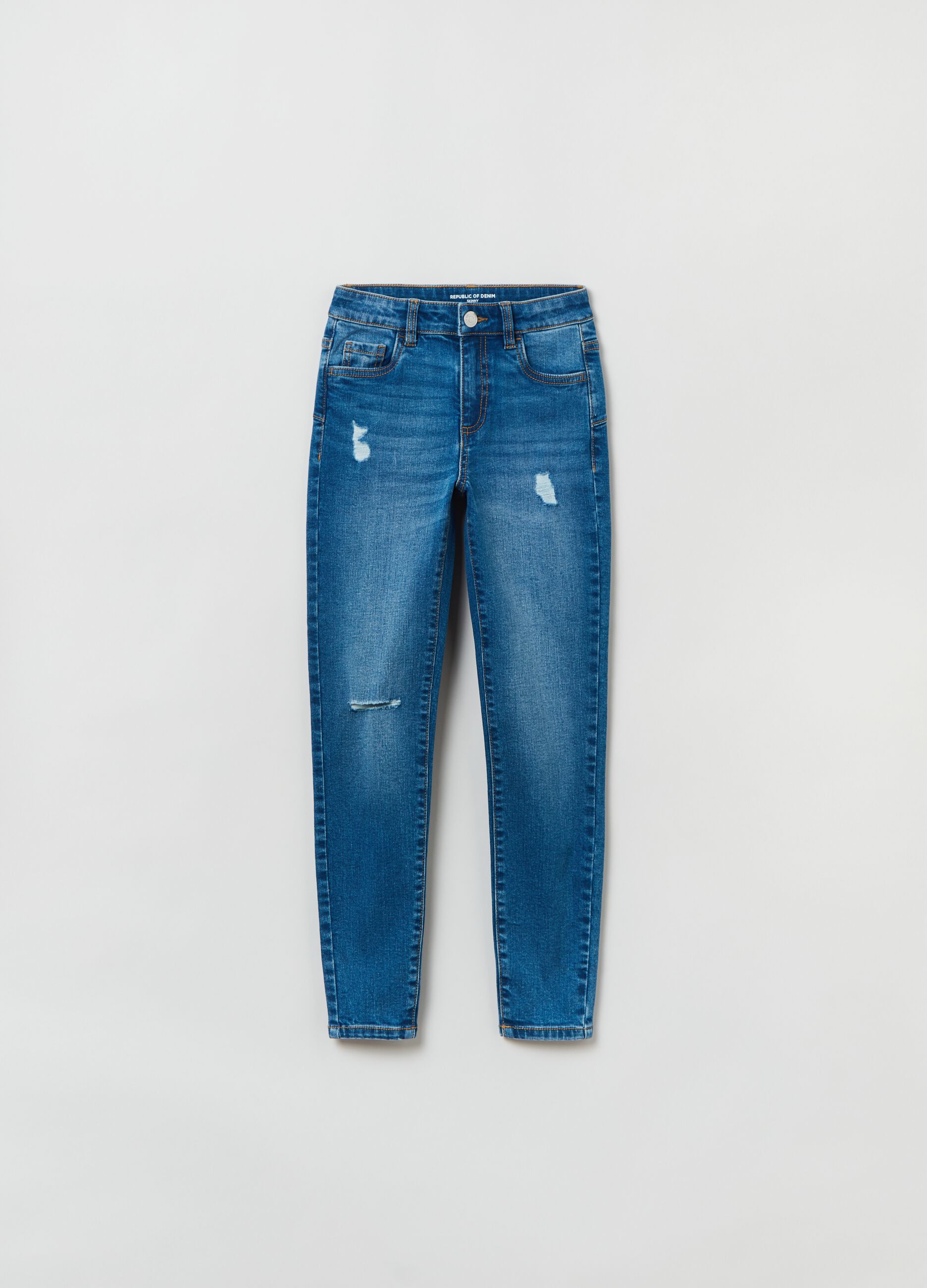 Jeans skinny fit con abrasioni
