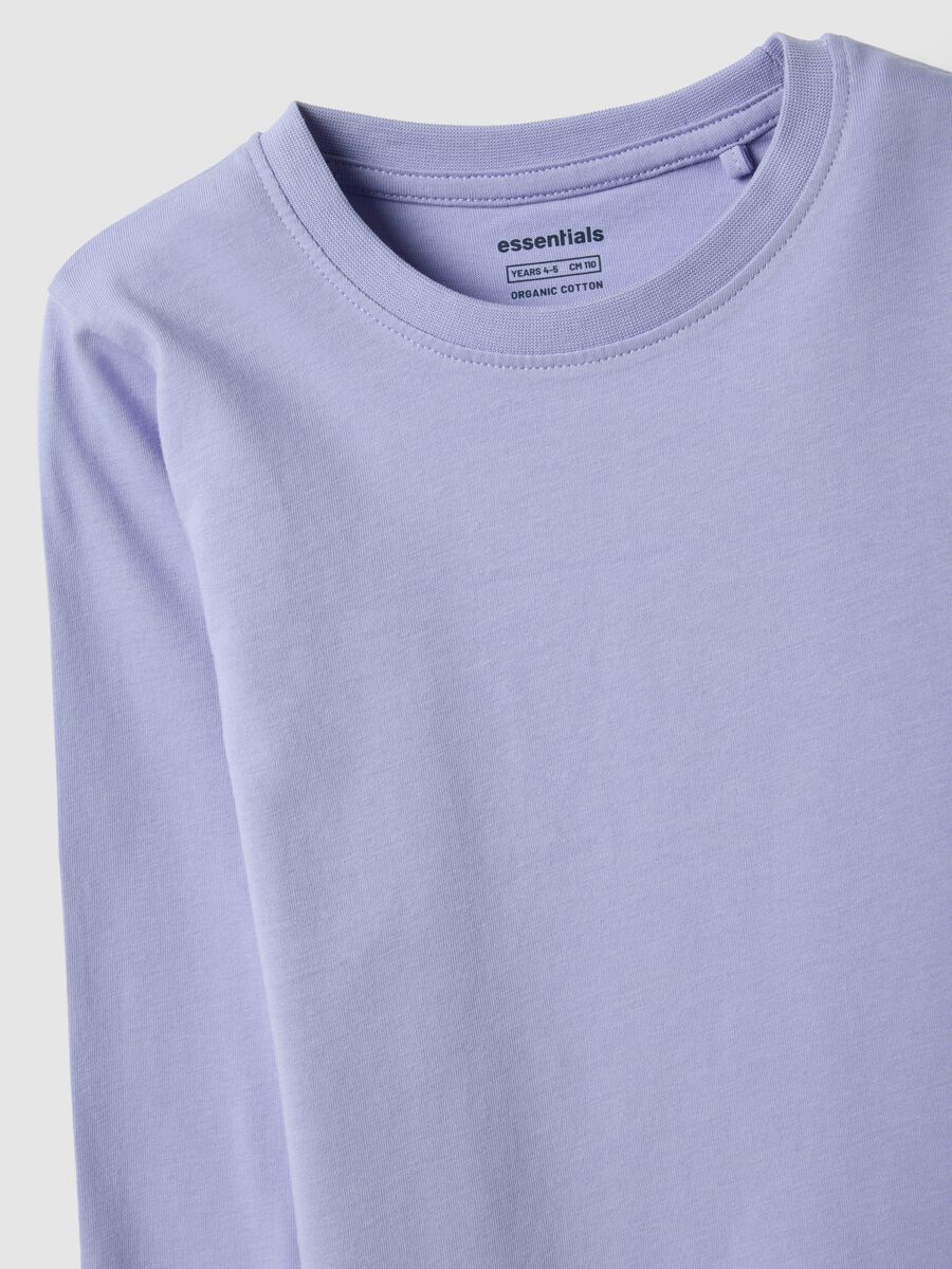 Girls' long sleeve purple t-shirt in pure cotton regular fit_2