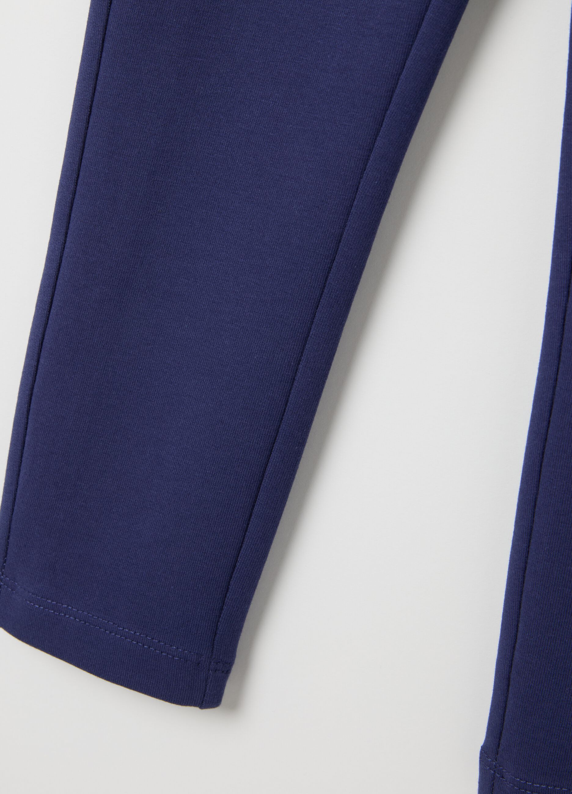 Girls' Blue Stretch Cotton Leggings