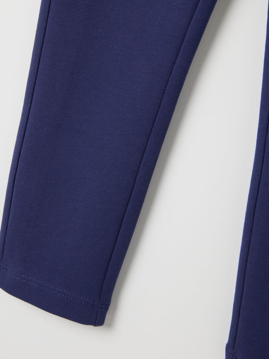 Girls' Blue Stretch Cotton Leggings_3