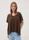Maglia marrone in misto modal con scollo a V_2