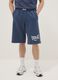 Blue cotton blend shorts regular fit with Everlast logo_1