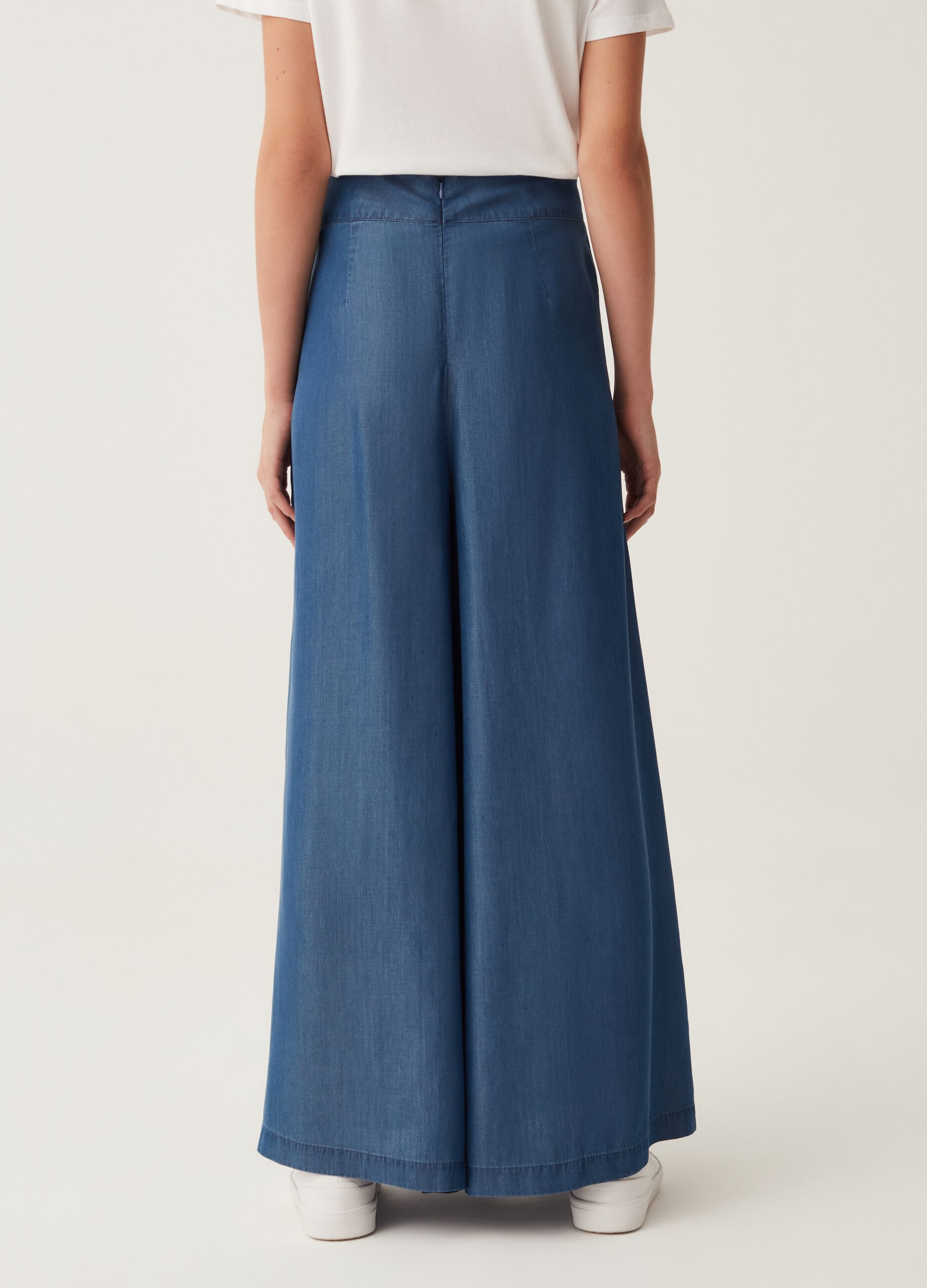 Pantalone wide leg effetto denim_2