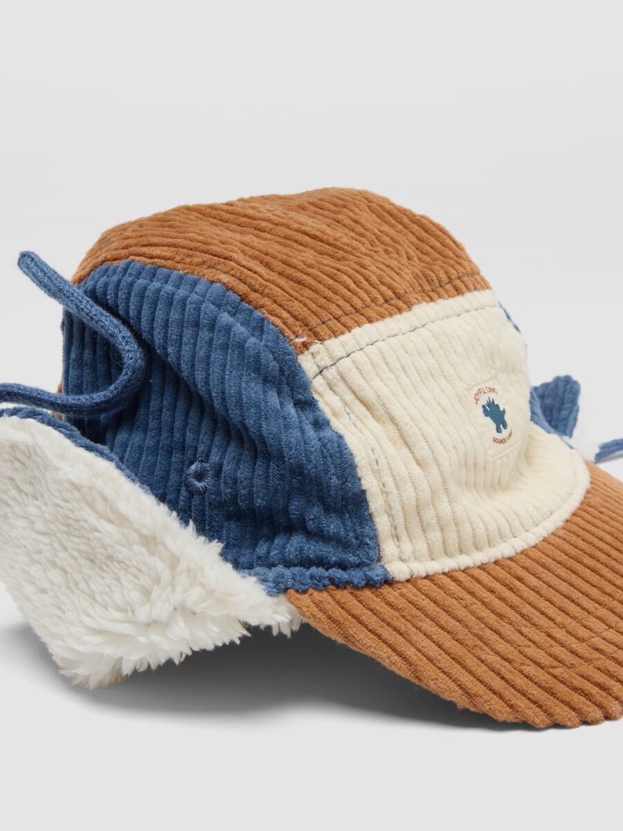 Cappello multicolor in puro cotone con paraorecchie_1