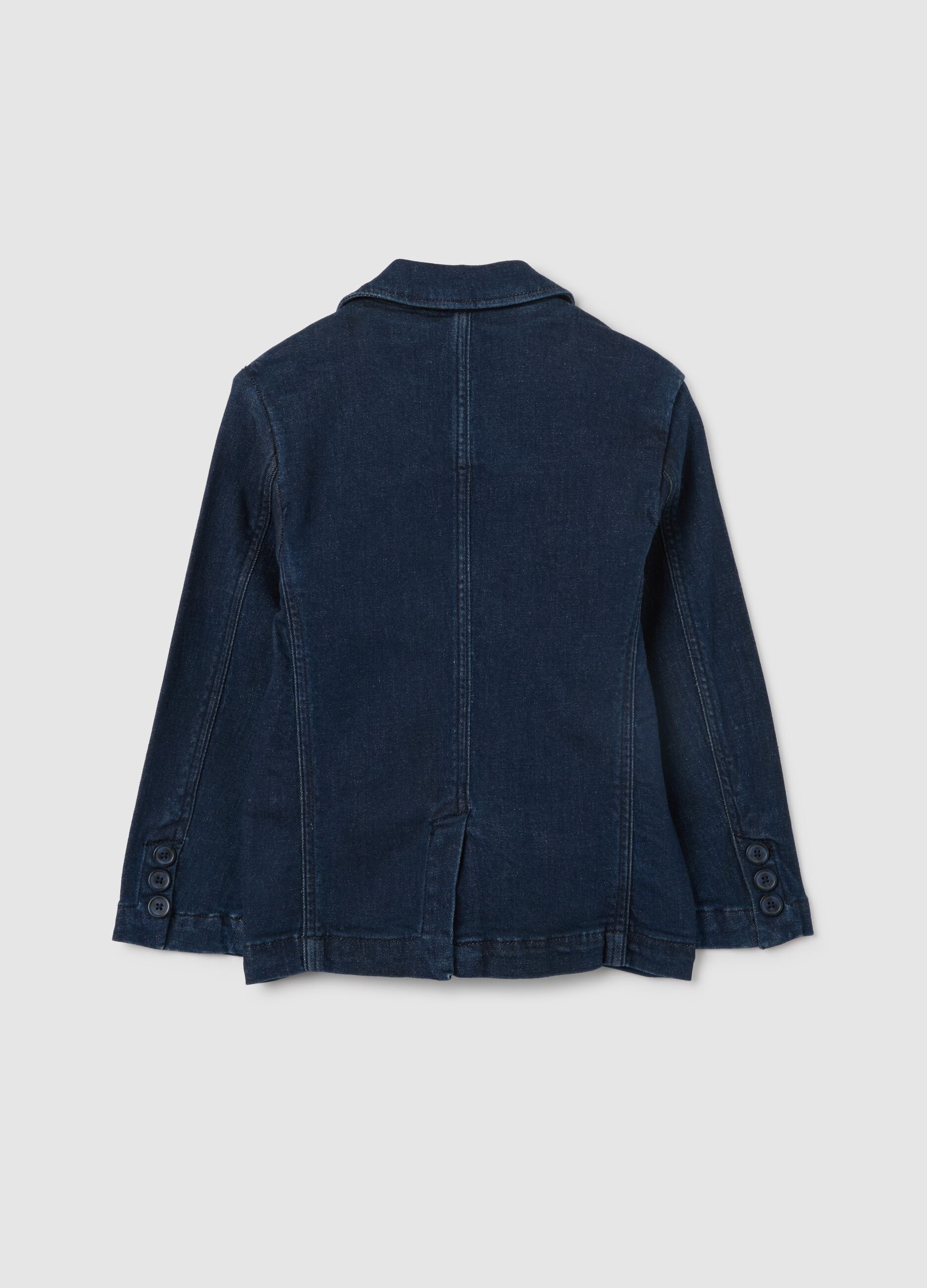 Kids' Regular Fit Blue Denim Blazer