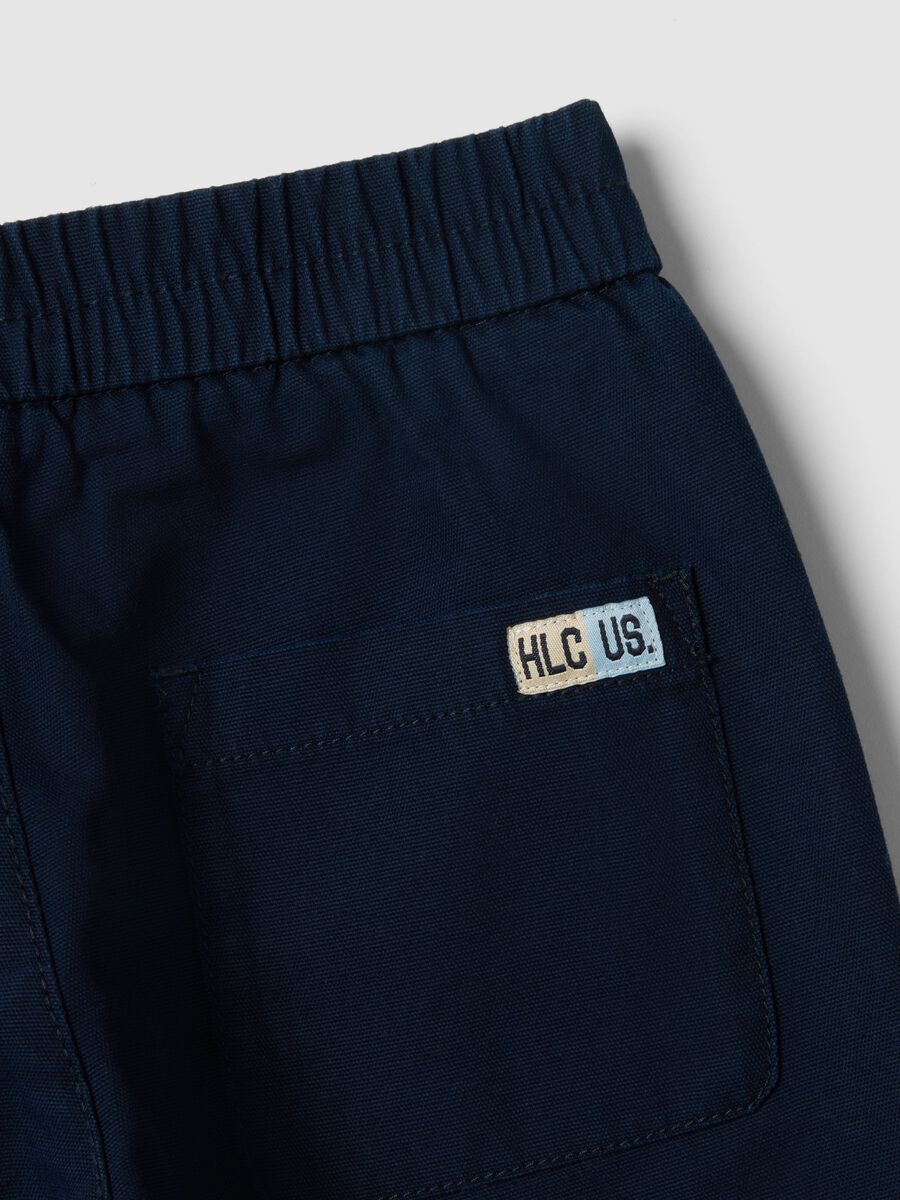 Children's blue cotton trousers with regular fit_3