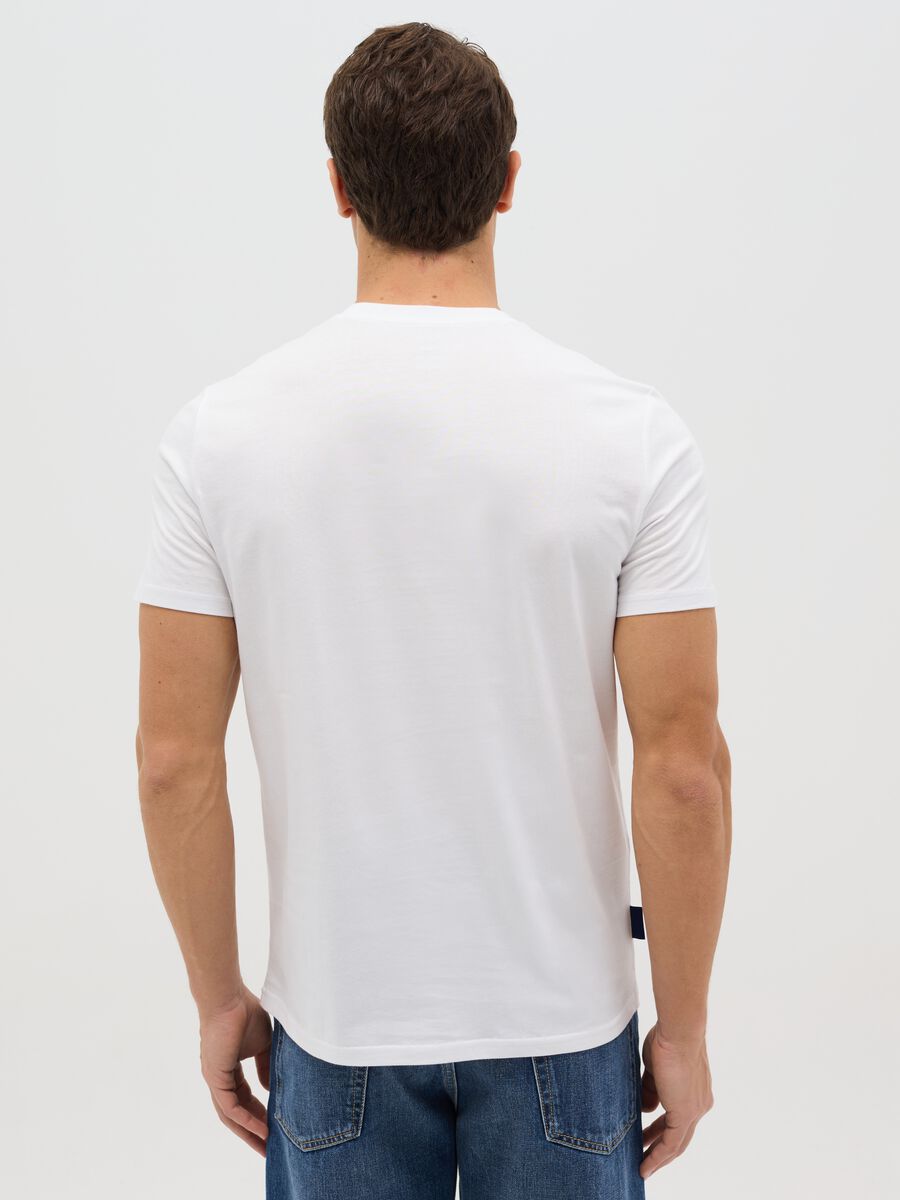 Cotton T-shirt with Castel Dell'Ovo coordinates print_2