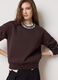 Brown cotton blend regular fit sweatshirt with embellished crew neck_0