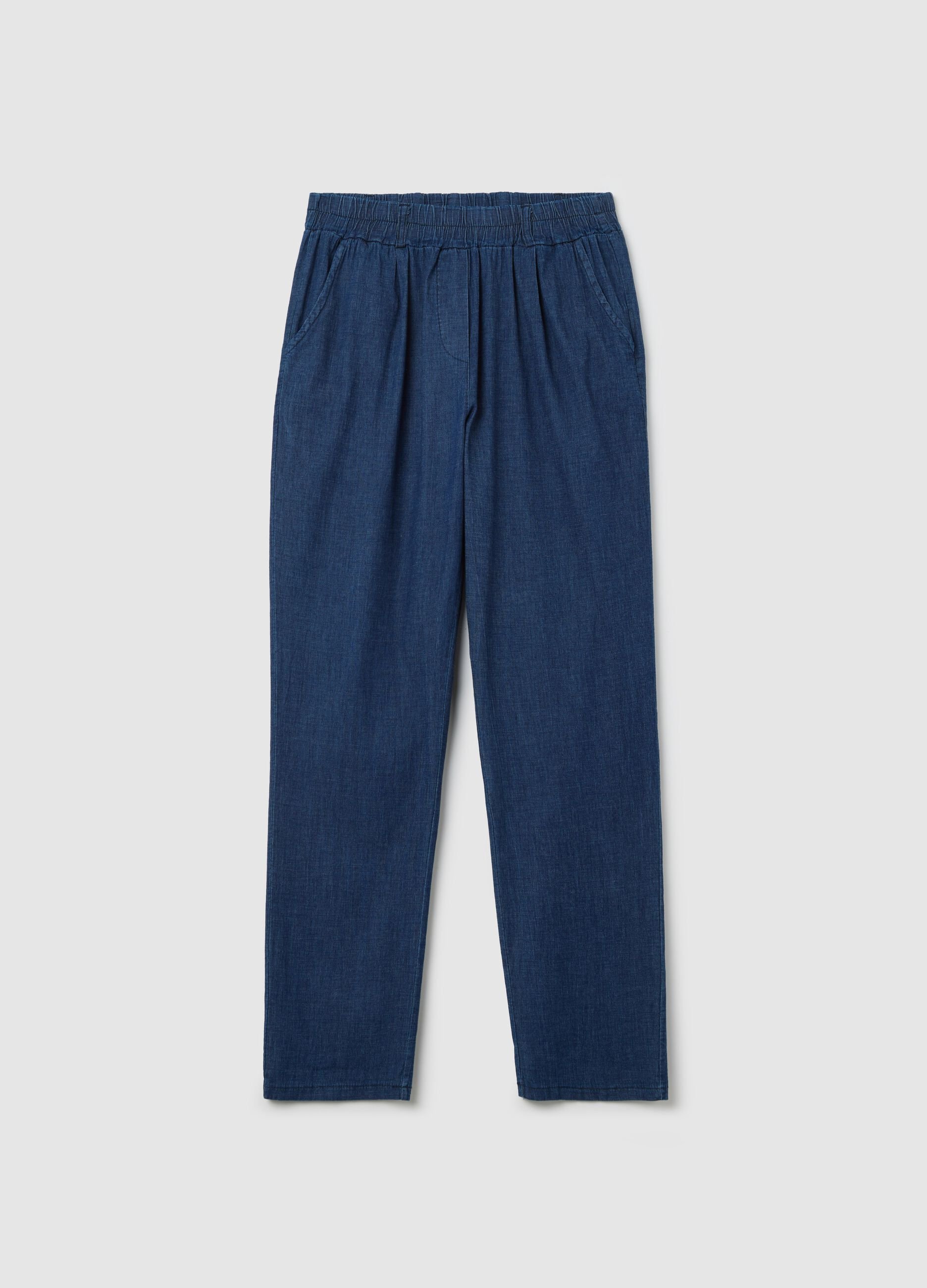 Stretch denim trousers