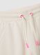 Girls' beige cotton blend jogger trousers_3