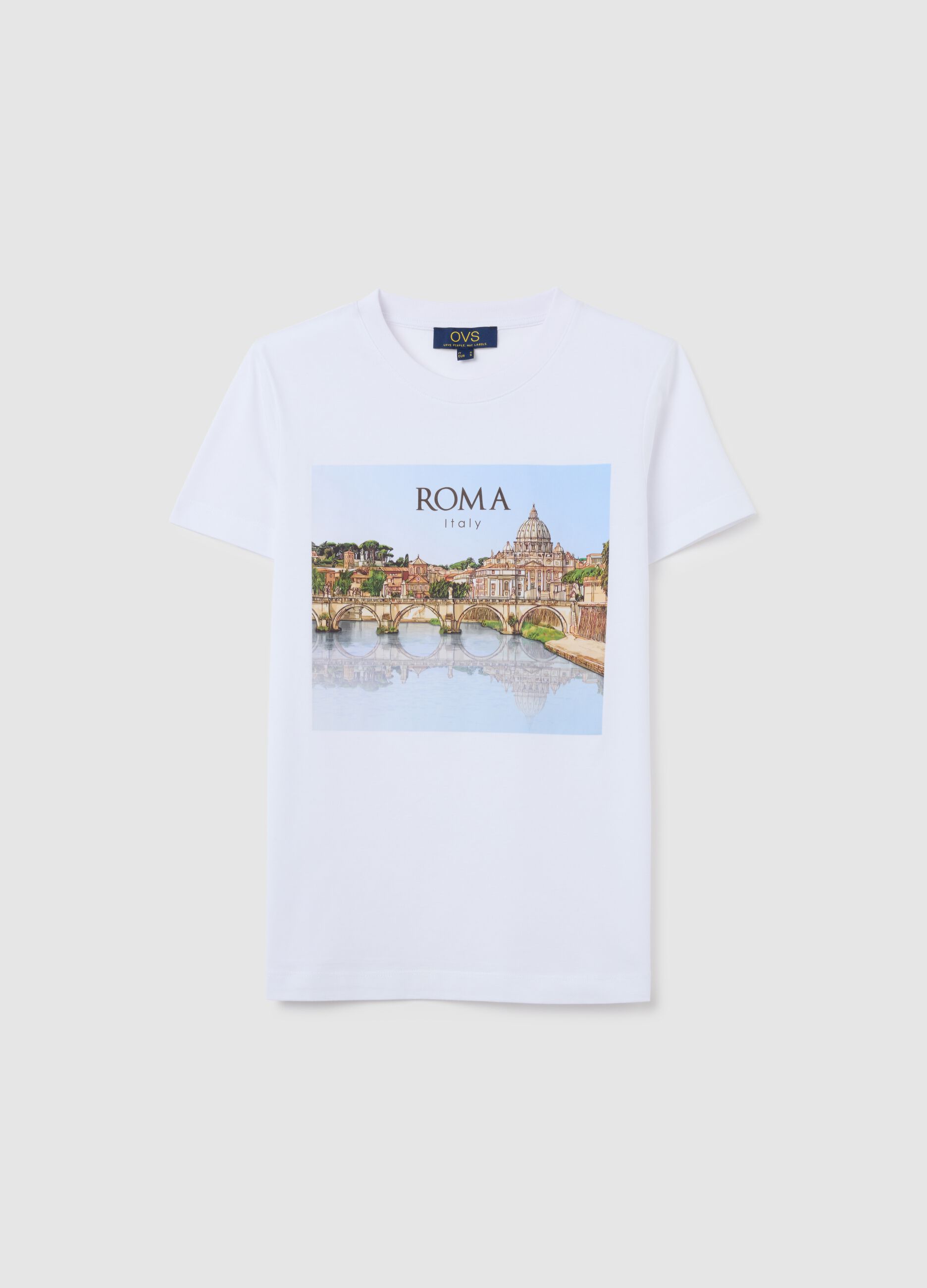 Women's pure white cotton T-shirt regular fit