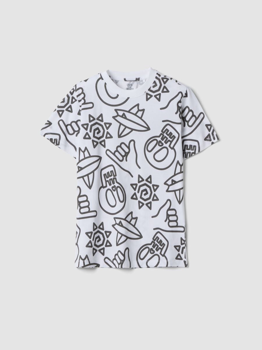T-shirt bianca in puro cotone a maniche corte_3