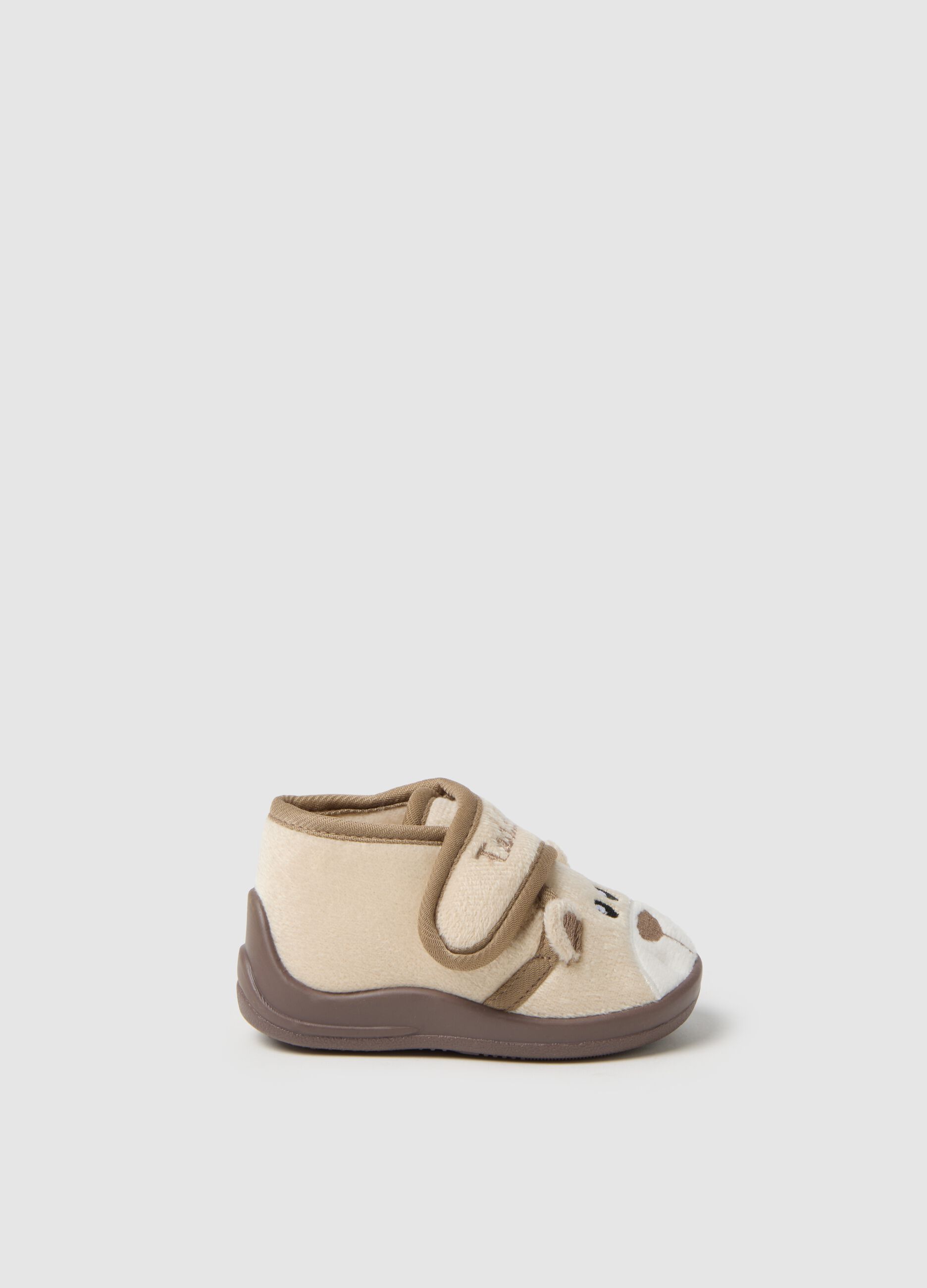 Beige baby booties