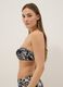 Black stretch bandeau bikini top with floral print_3