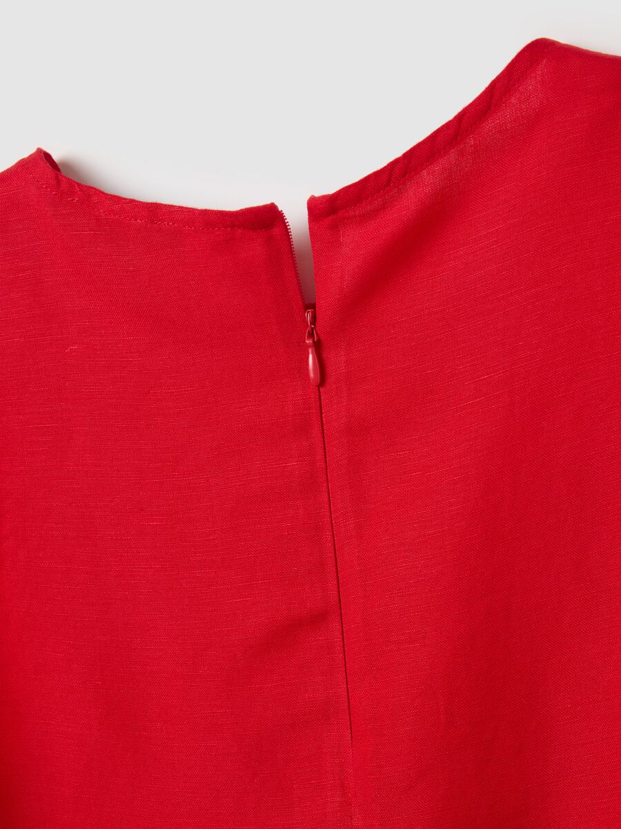 Women's red blend dress with zip_5