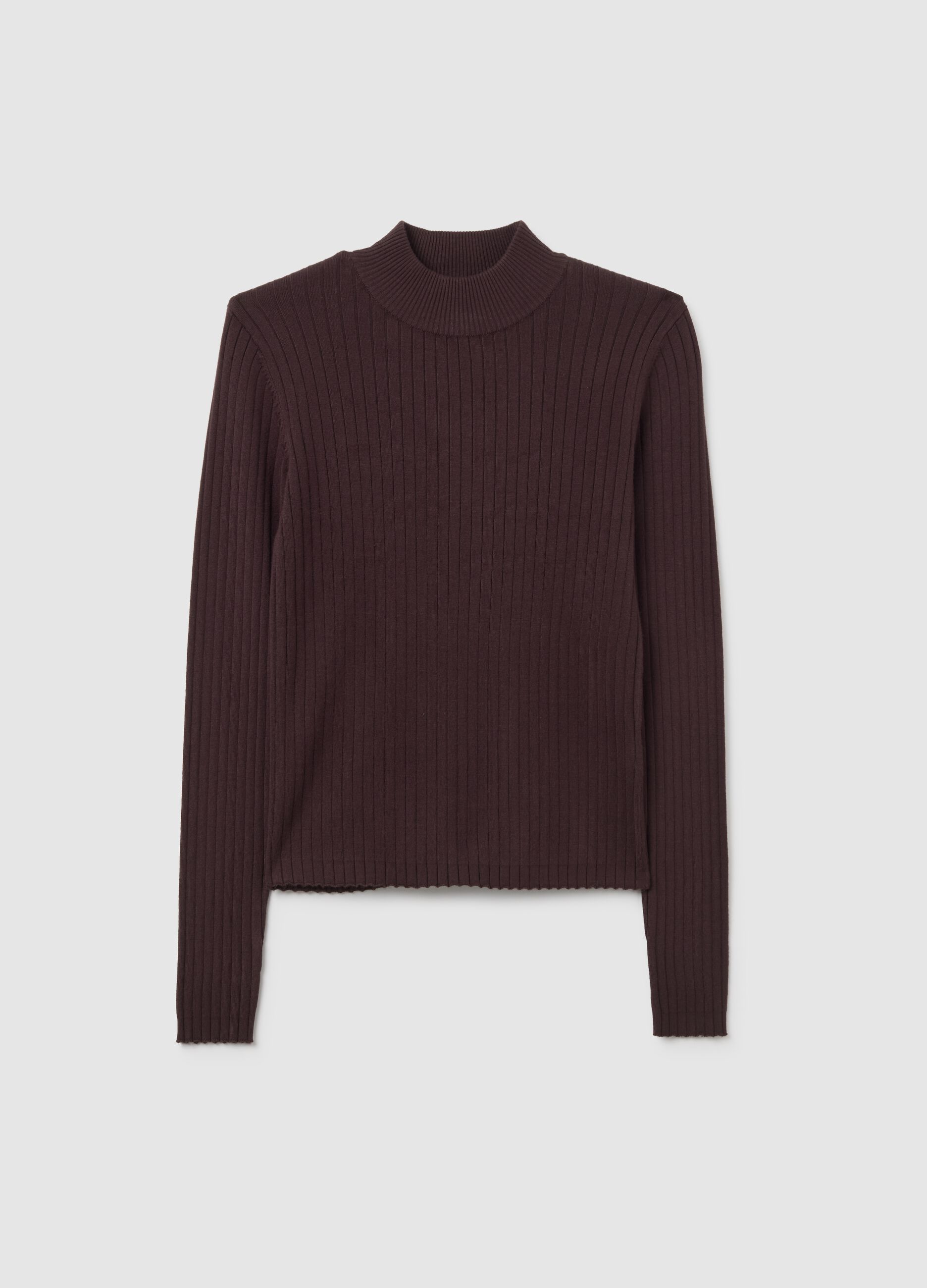 Brown mixed fitted sweater