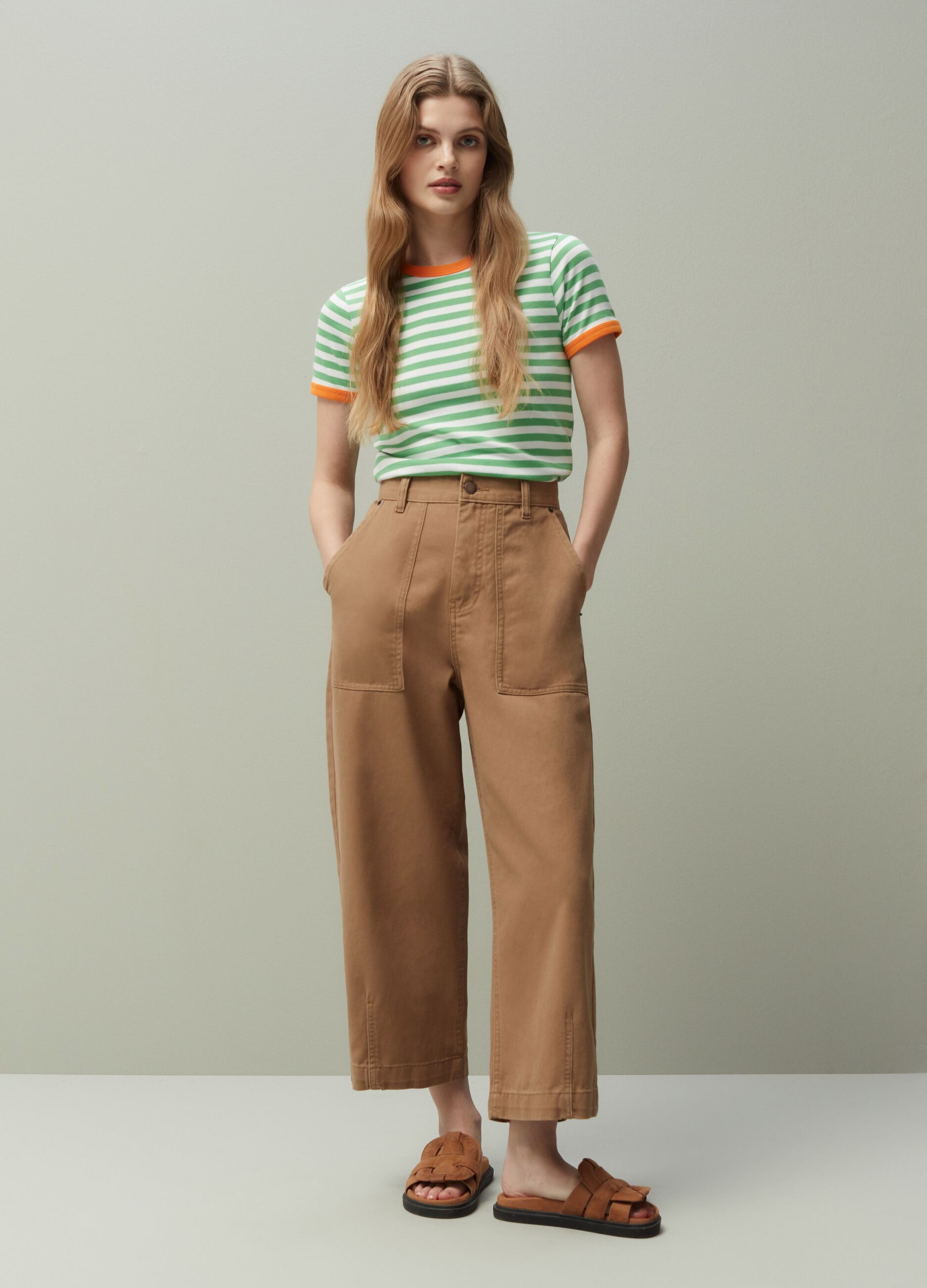 Ovs Pantaloni wide leg in cotone
