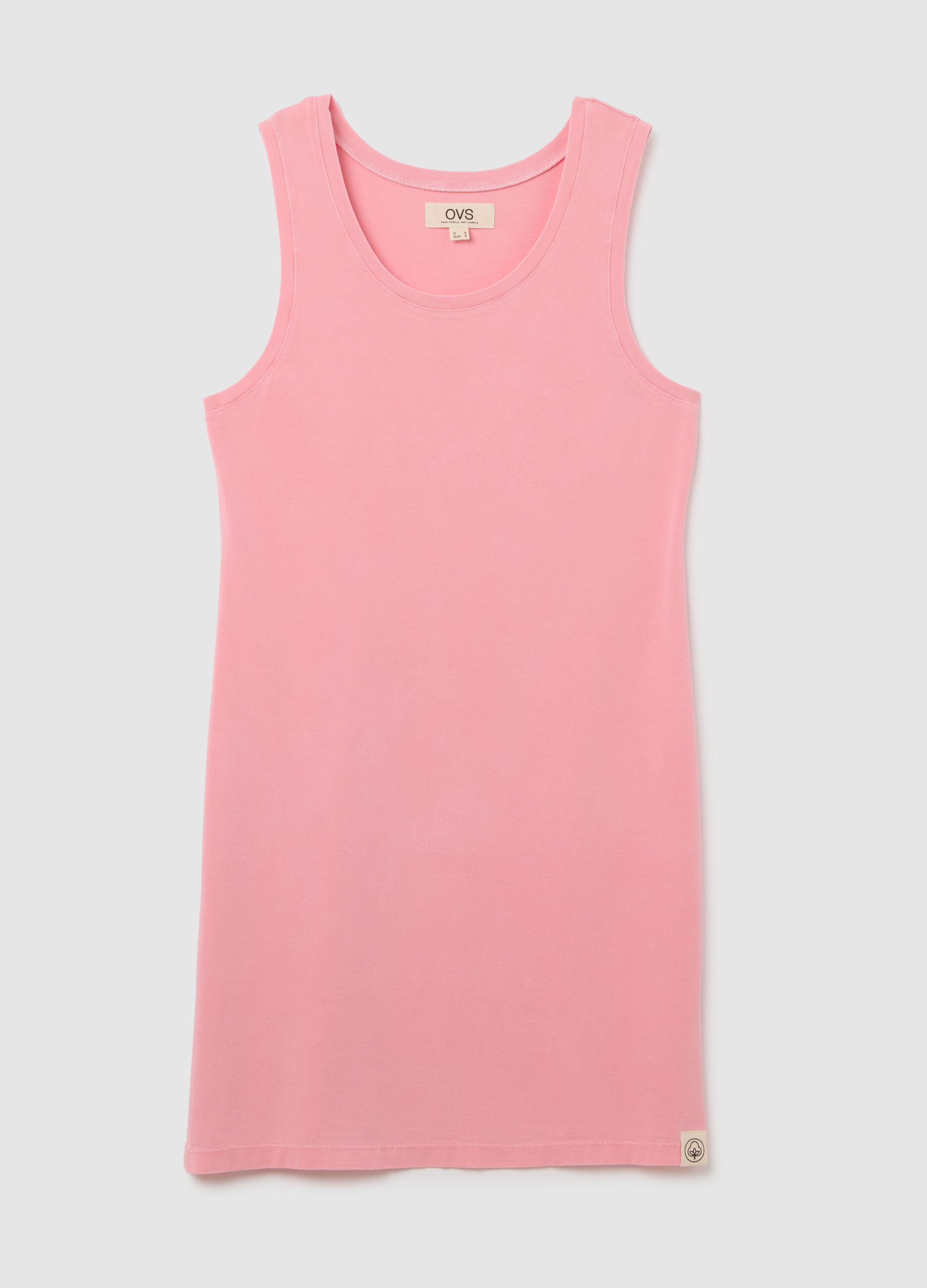 Women’s long pink dress in 100% cotton