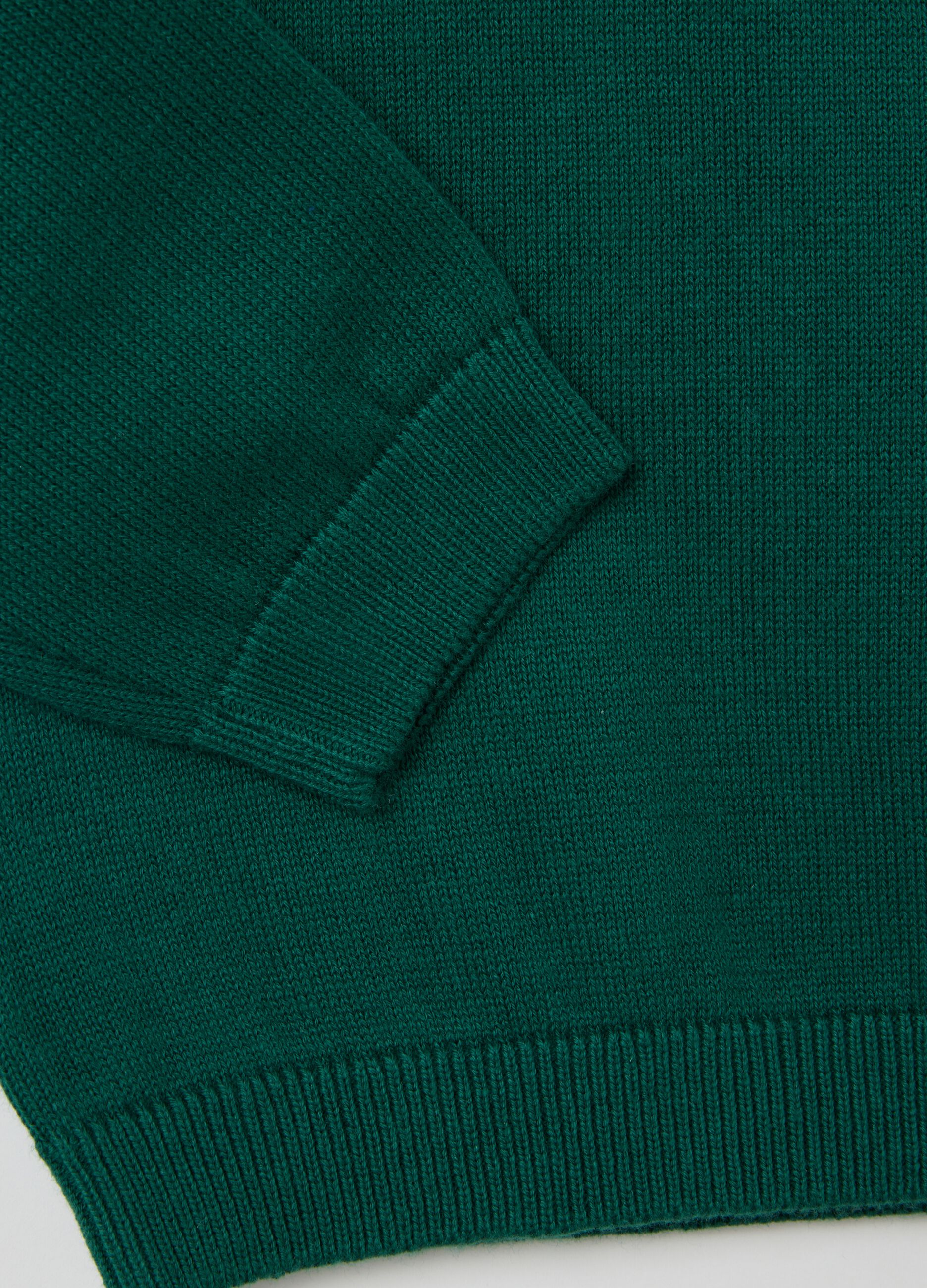 Child's Green Cotton Jumper Regular Fit