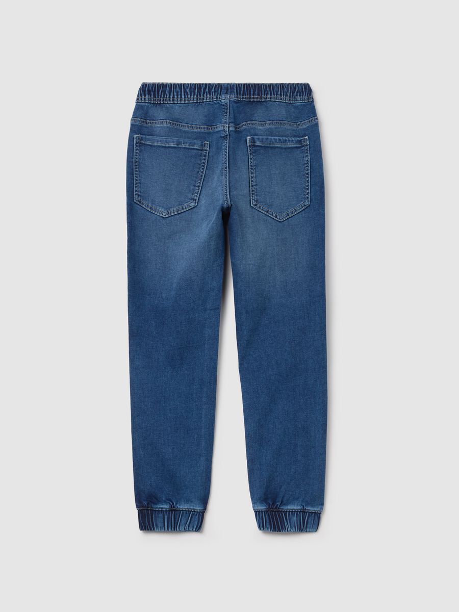 Joggers in denim con coulisse _4