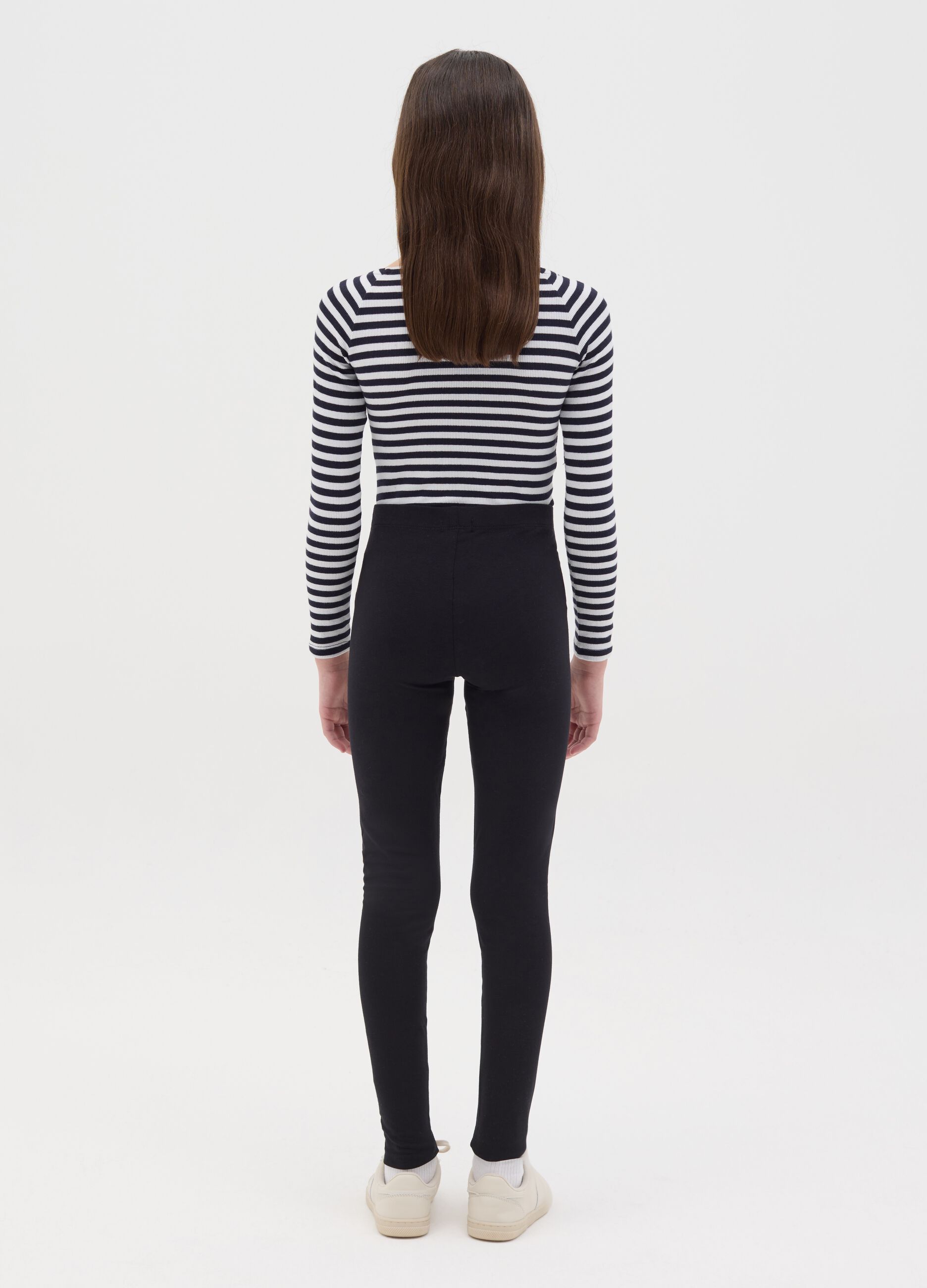 Printed stretch cotton leggings