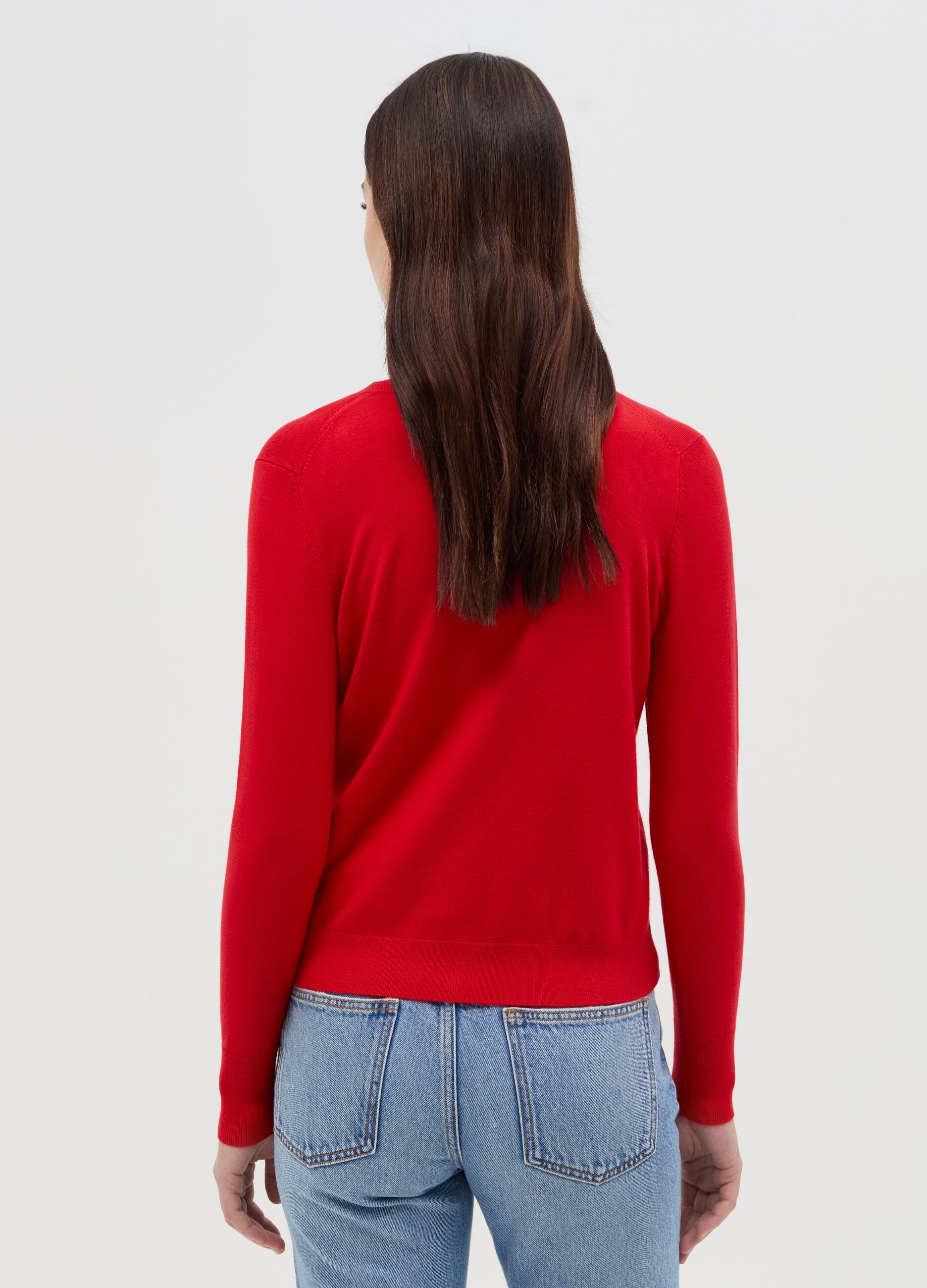 Cardigan con scollo rotondo