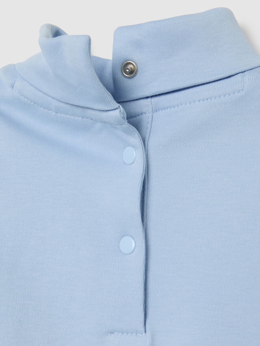 Maglietta da bimba in puro cotone azzurra regular fit con stampa_3