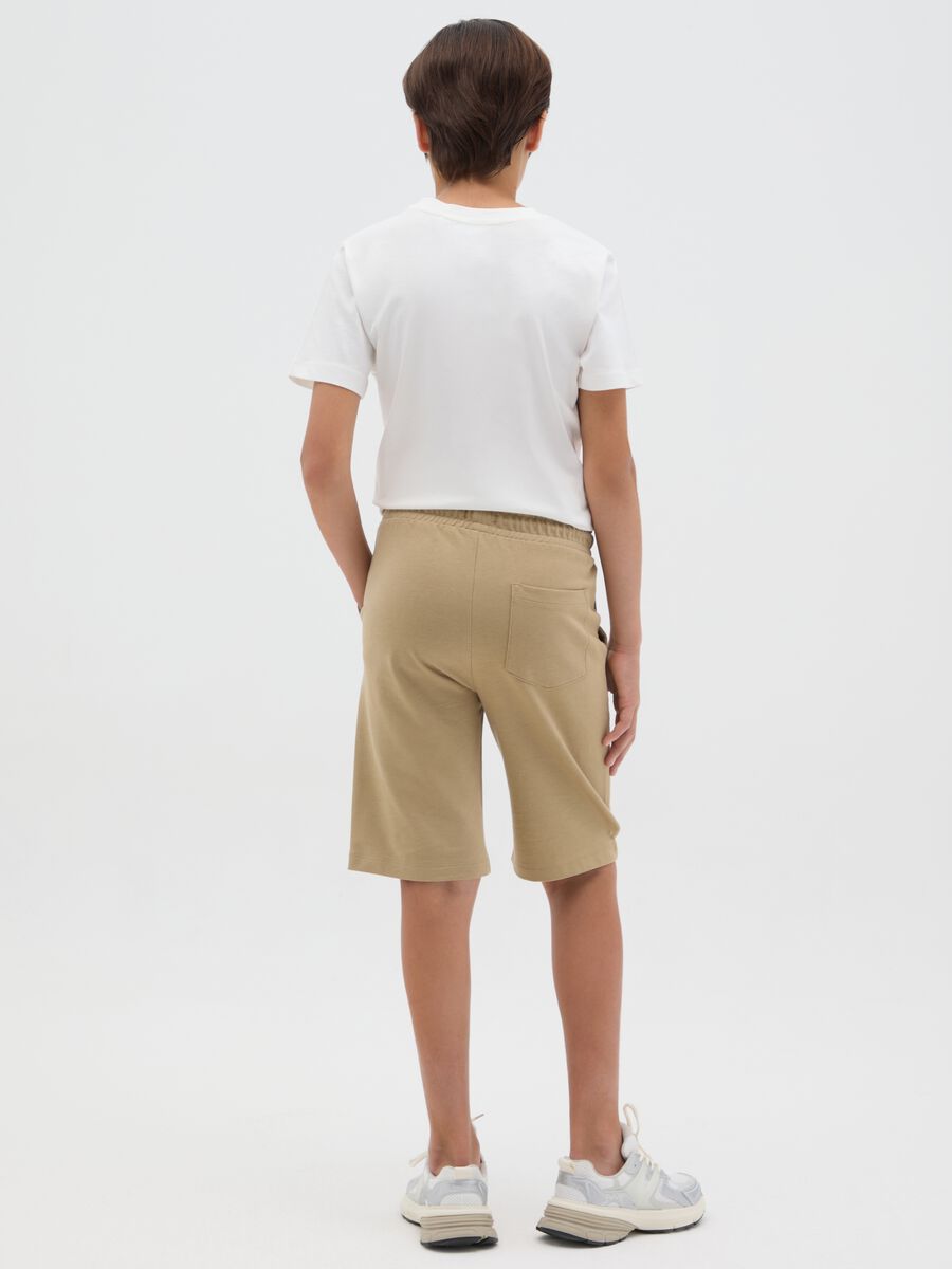 Beige pure cotton shorts for OVS Kids_1