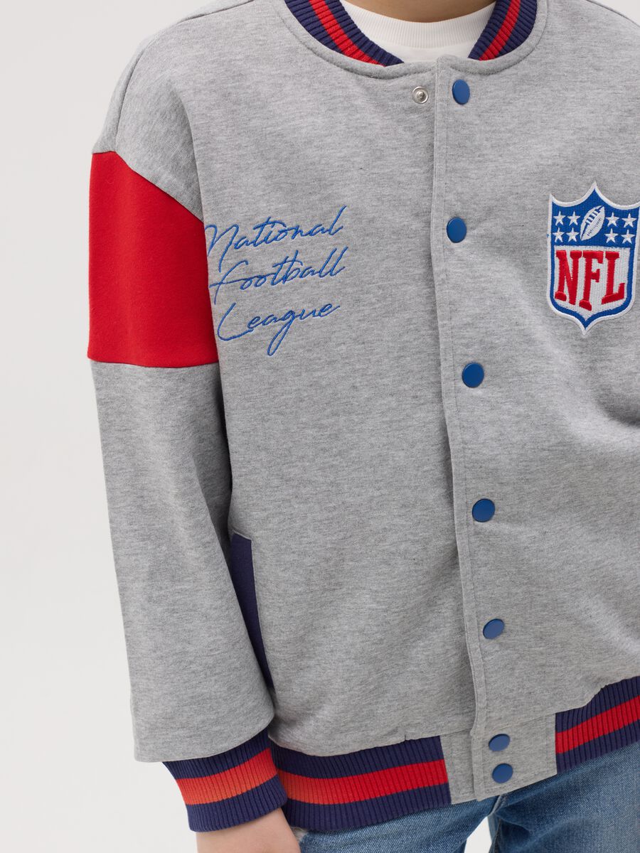 Varsity bomber jacket with NFL embroidery_1