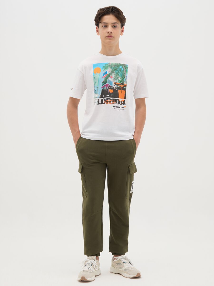 Cargo joggers in cotton with drawstring_1
