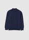 Children's regular fit blue turtleneck sweater with half zip_1