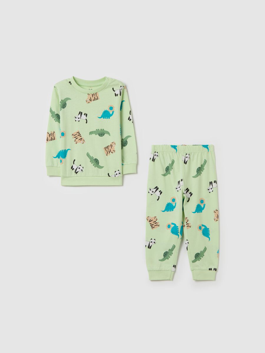 Organic cotton pyjamas with animals print_0