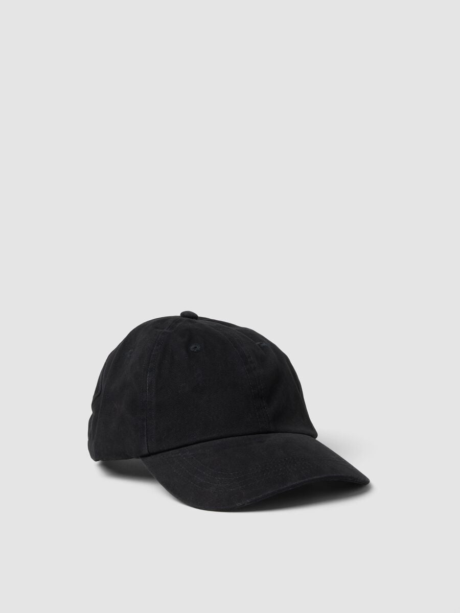 Cappello baseball nero in puro cotone_0