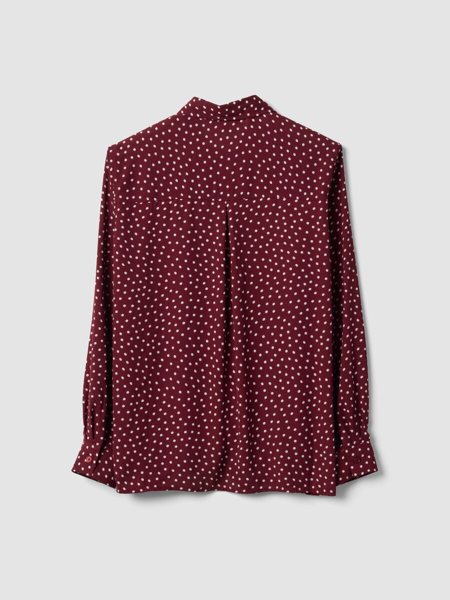 Camicia rossa a pois con colletto classico regular fit_5