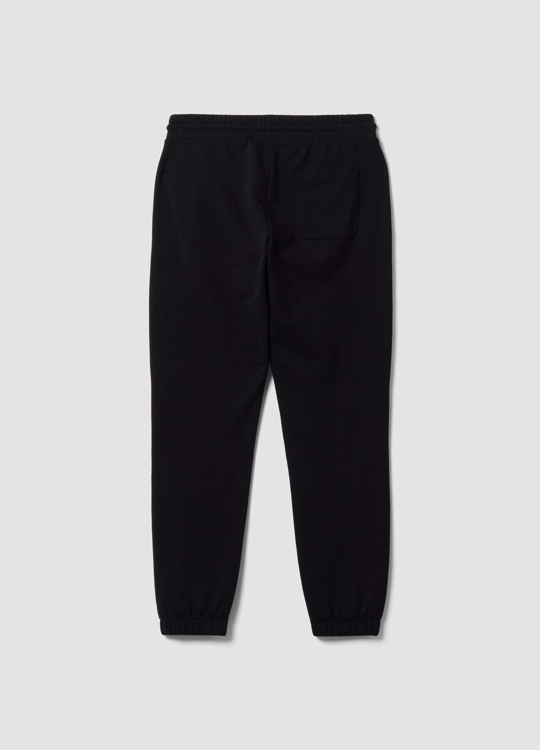 Black cotton-blend joggers, regular fit