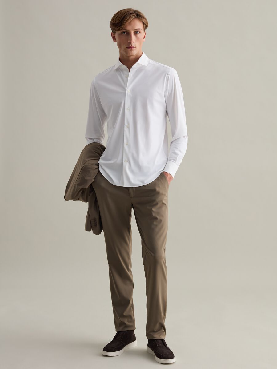 Contemporary easy-iron shirt in technical fabric_1
