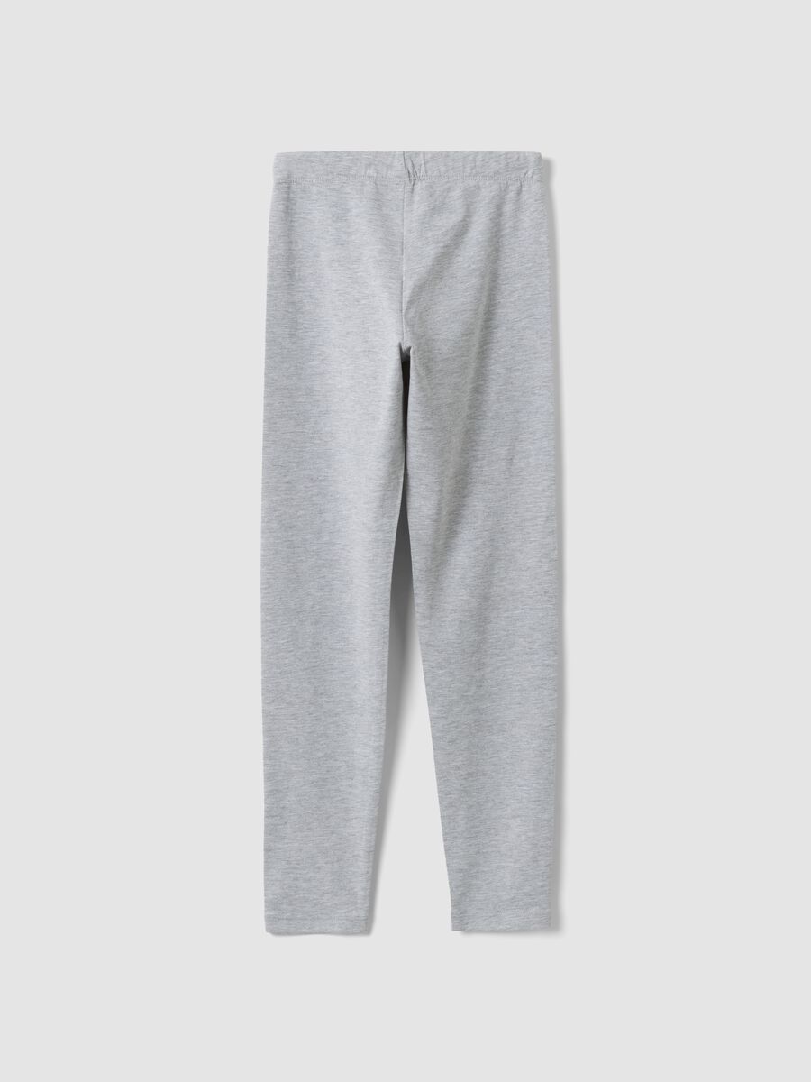 Leggings skinny grigi in misto cotone organico elasticizzato per ragazza_4