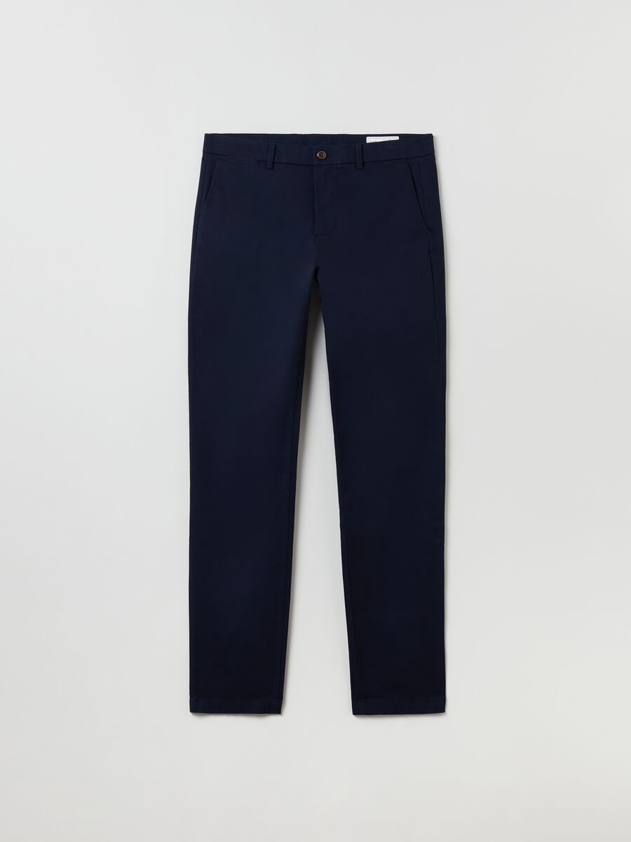 Skinny-fit chino trousers in stretch cotton_1