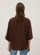 Brown viscose-blend regular-fit blouse with mandarin collar_2