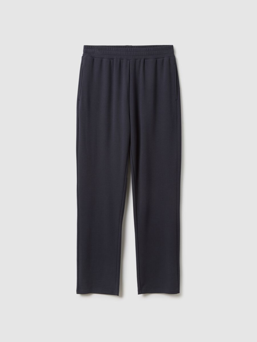 Blue viscose blend pyjama trousers in regular fit_4