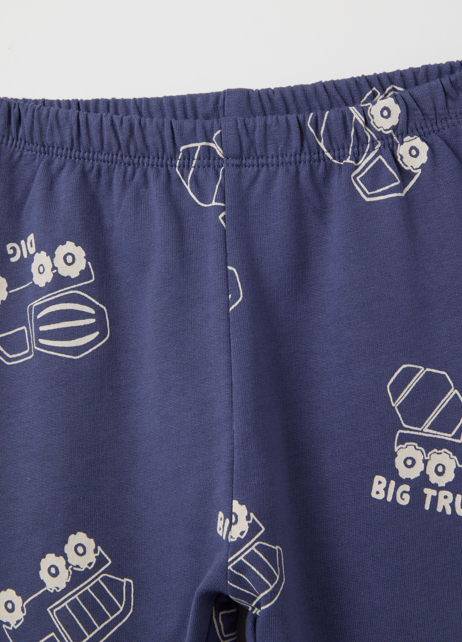 Newborn Baby Blue Cotton Pyjamas with Print