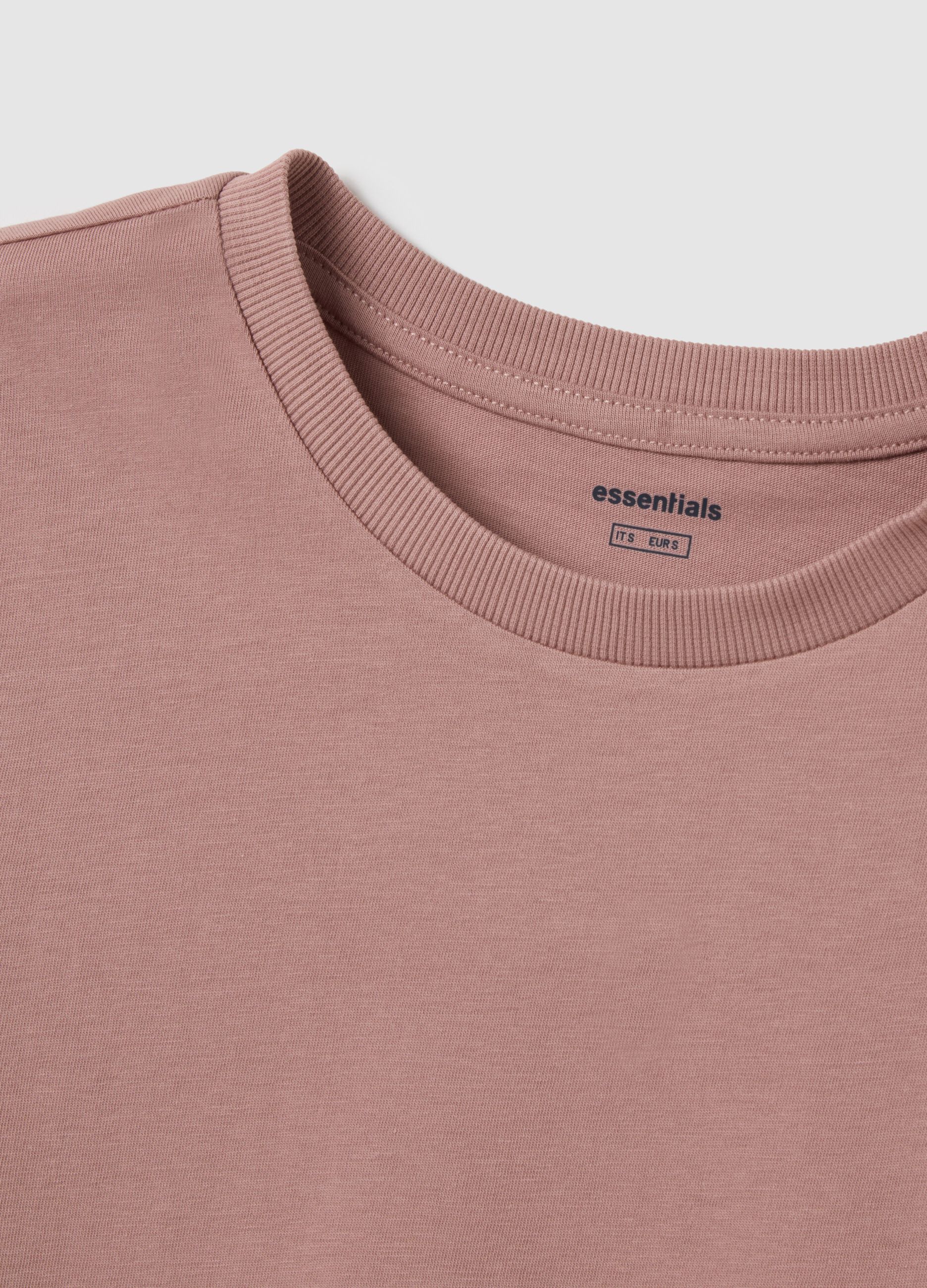 Pink regular fit pure cotton t-shirt