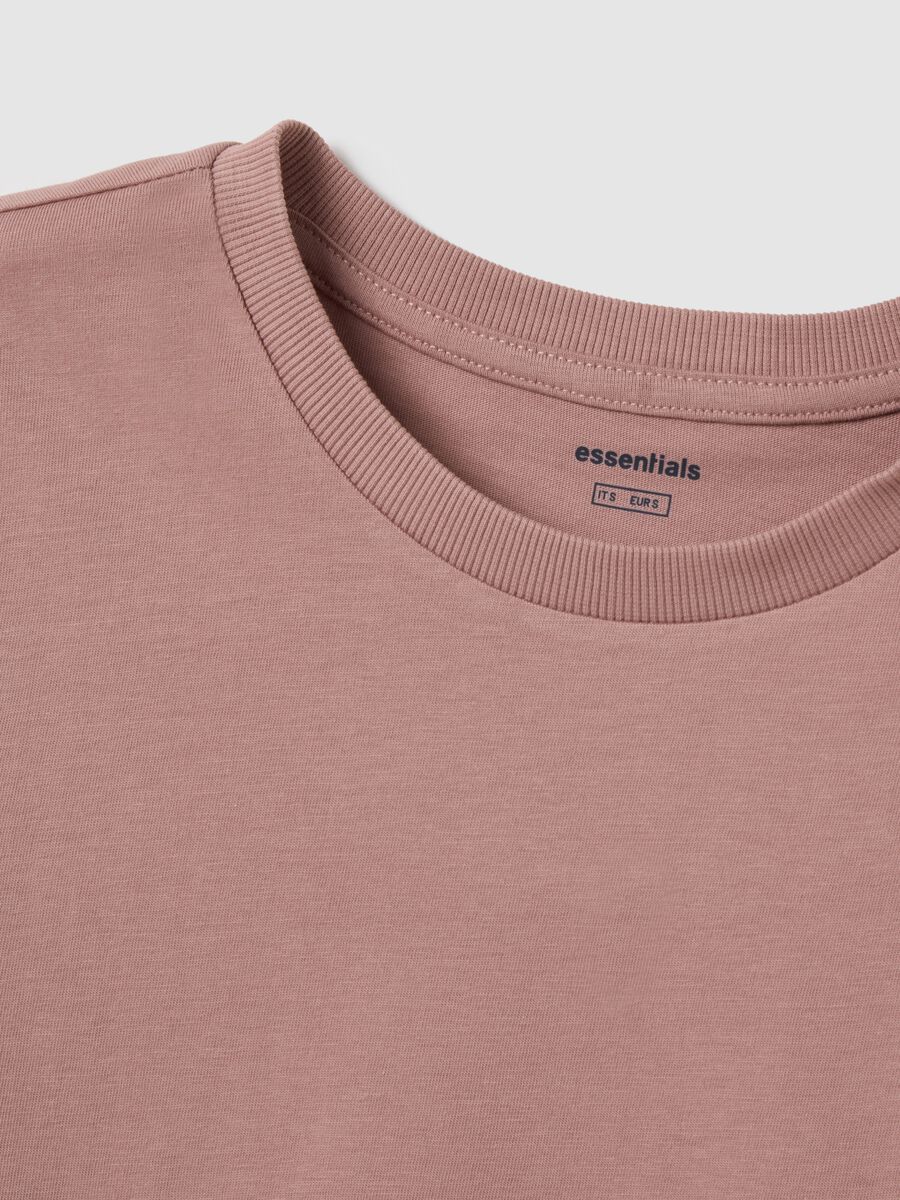 Pink regular fit pure cotton t-shirt_5