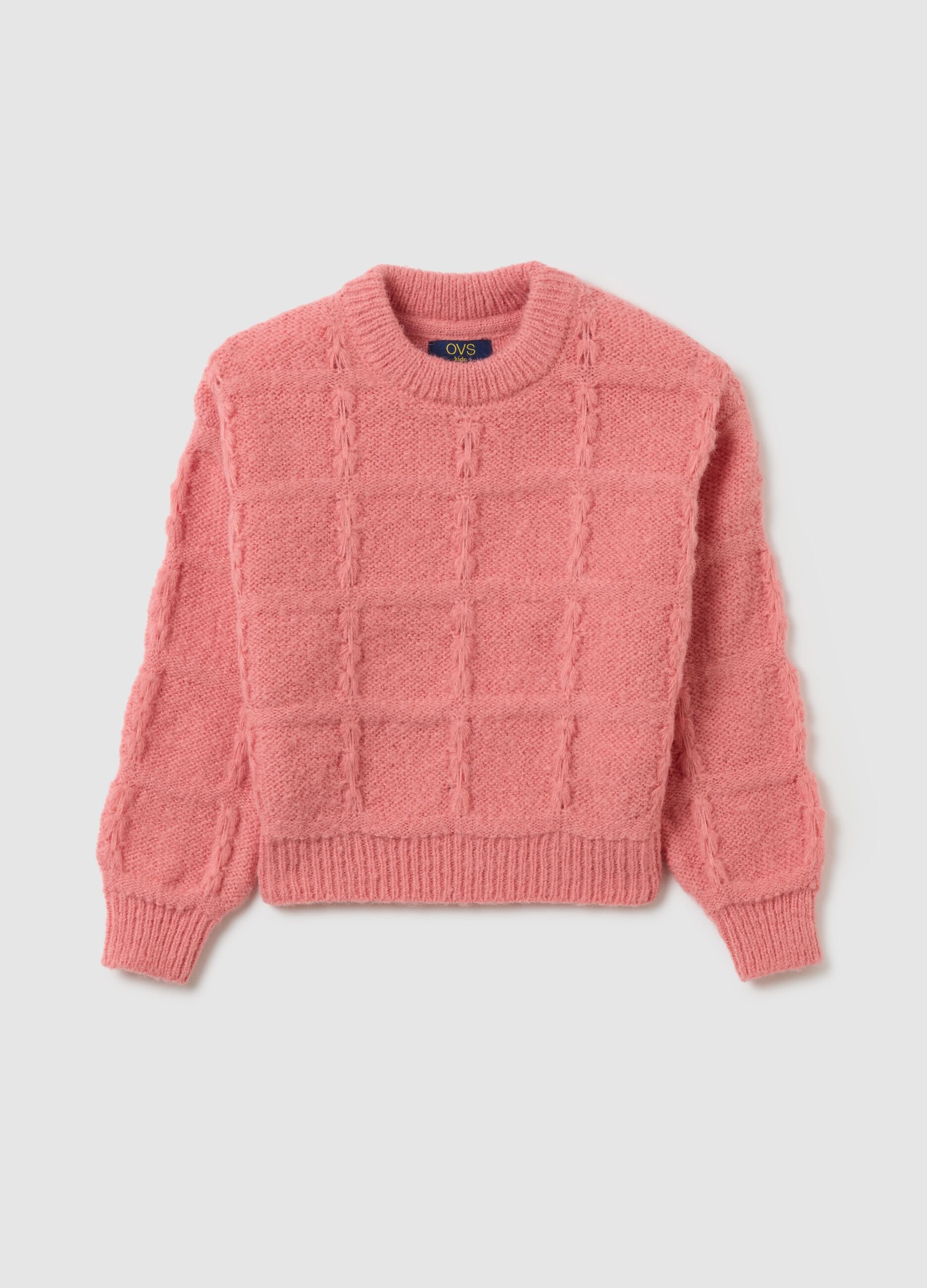 Pink regular fit girl's jumper